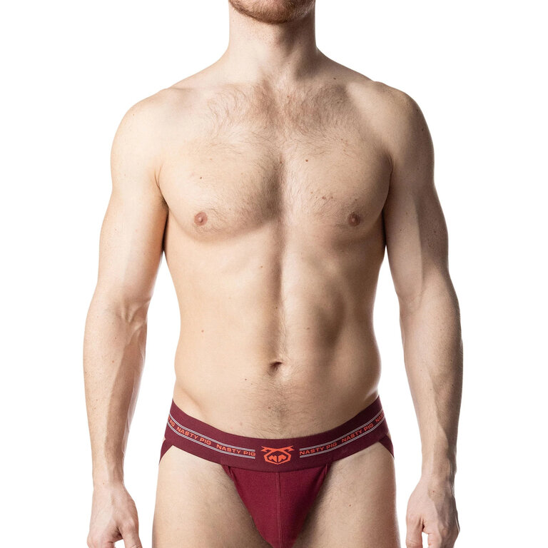 Nasty Pig Nasty Pig Core Jock Strap 3.0 - Burgundy/Vibrant Orange/White