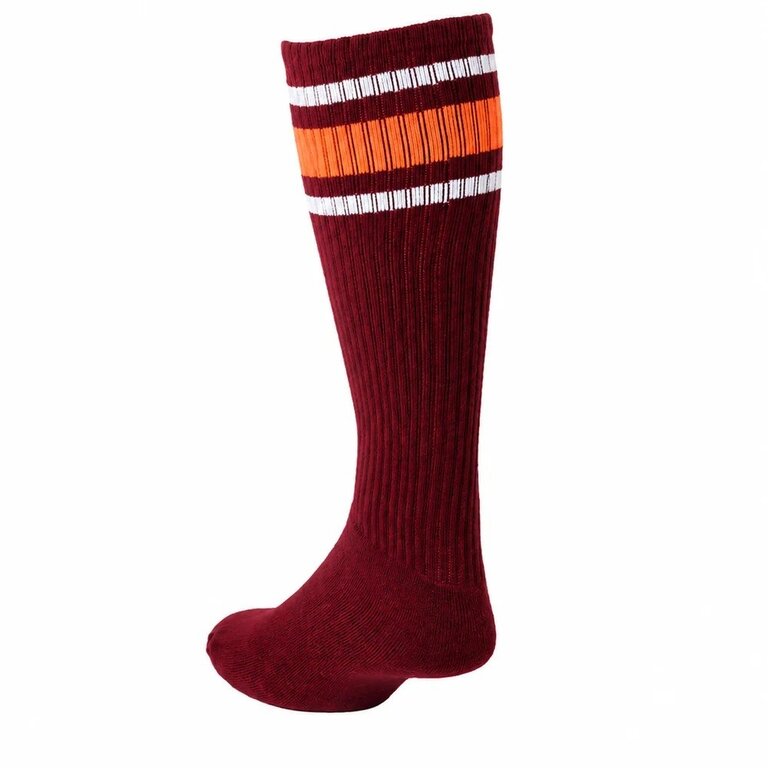 Nasty Pig Nasty Pig Hook'd Up Sport Sock 3.0 - Burgundy/Vibrant Orange/White