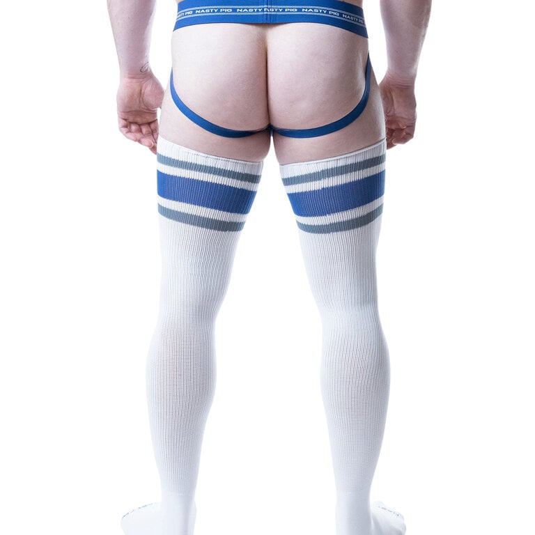 Nasty Pig Nasty Pig Hook'd Up Thigh High Sock - White/Quartz Blue/Mirage Blue