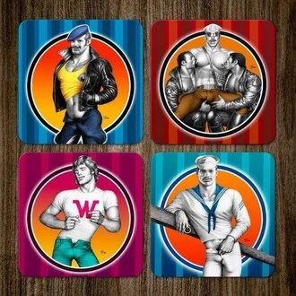 Peachy Kings Tom Of Finland Box Set of 4 Coasters