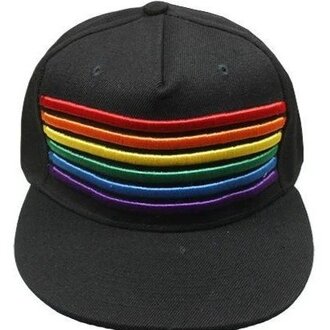 Knobs Knobs Embroidered Lines Rainbow Hat