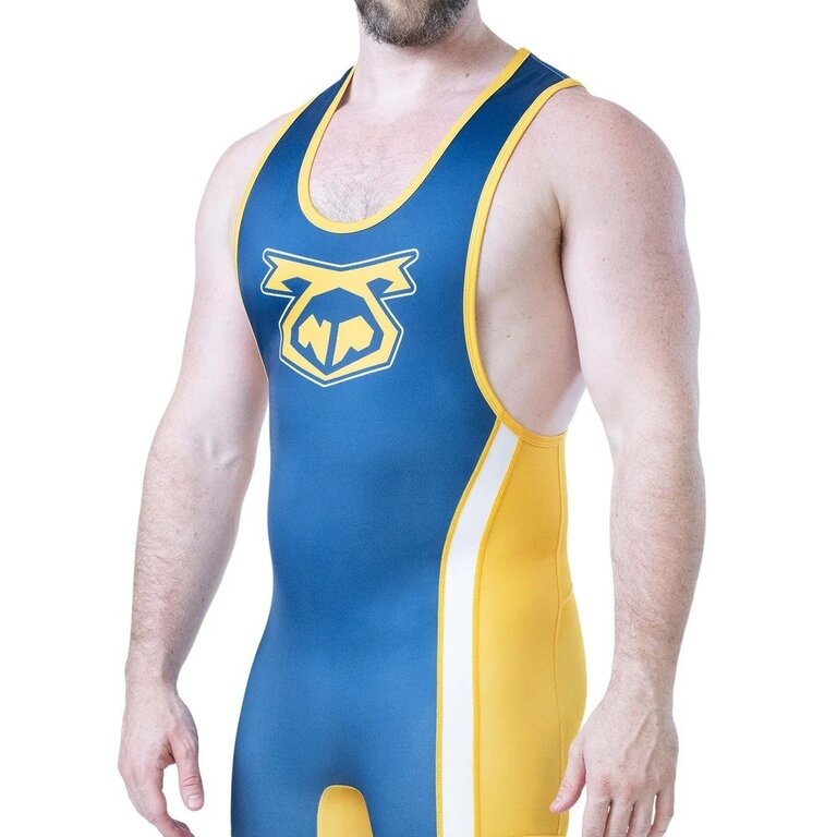 Nasty Pig Nasty Pig Deadlift Singlet - Cadet Blue/Goldenrod/White