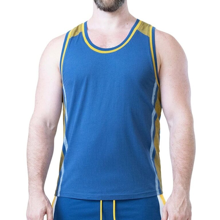 Nasty Pig Nasty Pig Deadlift Tank Top - Cadet Blue/Goldenrod/White