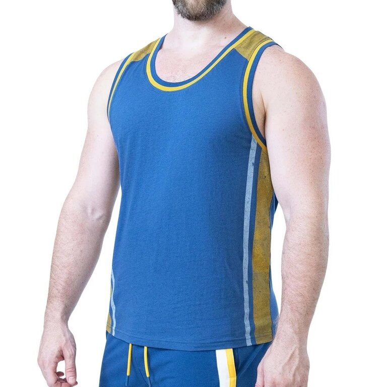 Nasty Pig Nasty Pig Deadlift Tank Top - Cadet Blue/Goldenrod/White