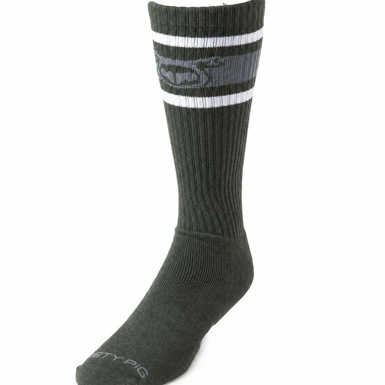 Nasty Pig Nasty Pig Hook'd Up Sport Sock 3.0 - Army Green/Shark Grey/White
