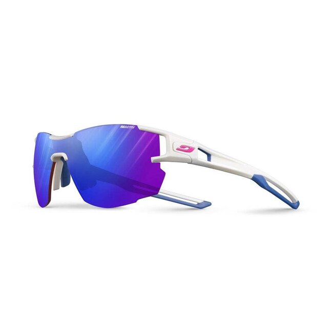 Julbo Women's Aerolite Sunglasses - White/Blue, Reactiv 1-3 High Contrast