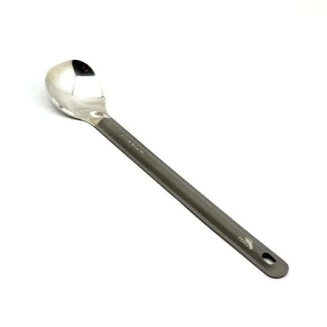 Titanium Long Handle Spoon with Polished Bowl