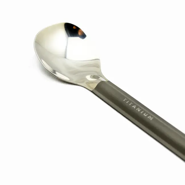 Titanium Long Handle Spoon with Polished Bowl