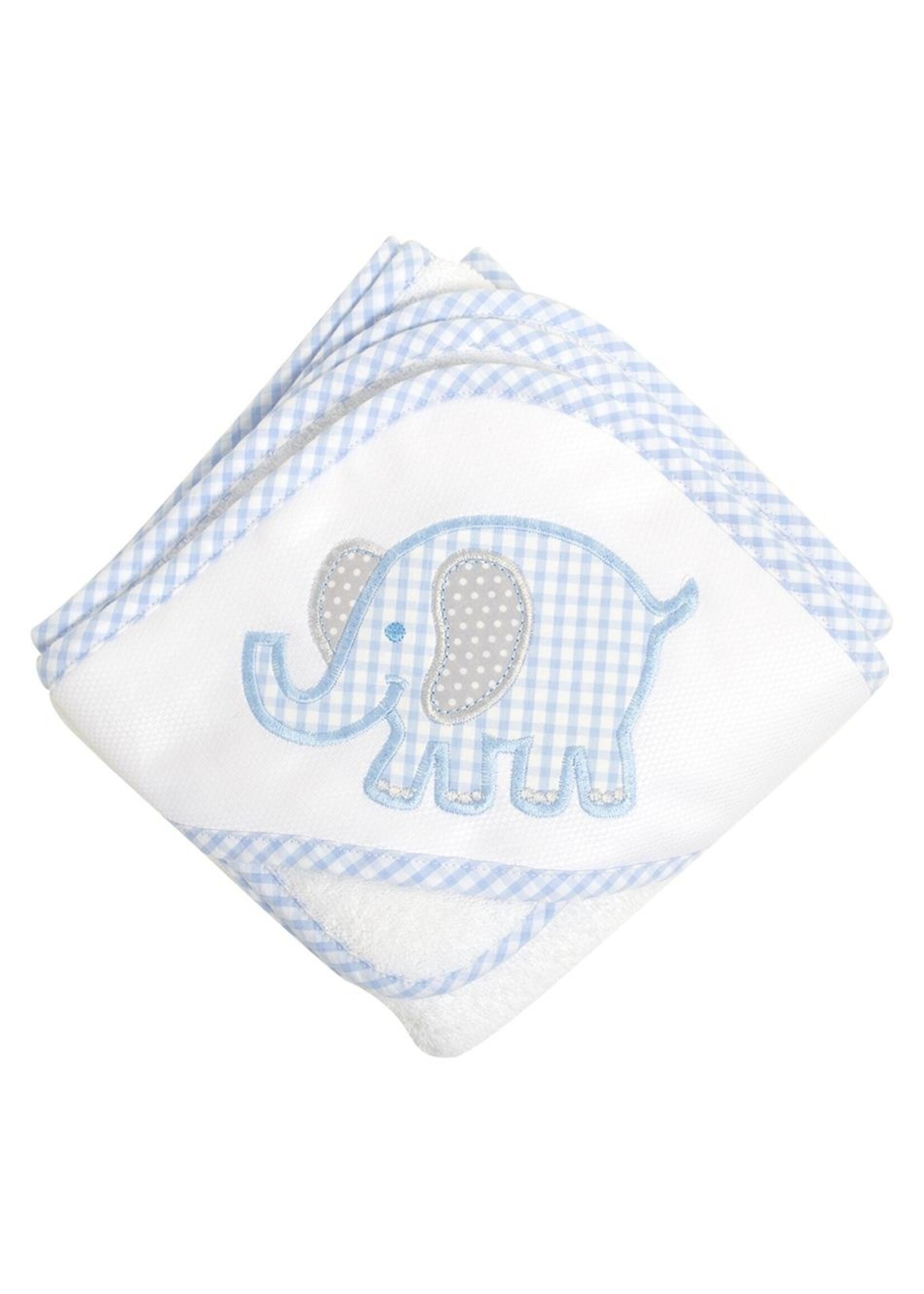 3 Marthas Blue Elephant Hooded Towel Set