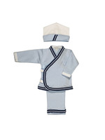 Royal Baby Royal Baby Pale Blue Stripe/Navy Tweed Take Me Home Set