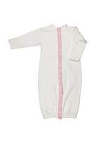 Royal Baby Royal Baby White/Pink Gingham Ruffle Trim Converter Gown