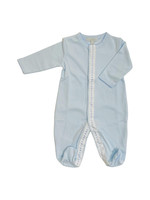 Royal Baby Royal Baby Light Blue/Blue Dot Trim Footie