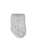 Royal Baby Royal Baby Pink Daisies Trim Newborn Socks