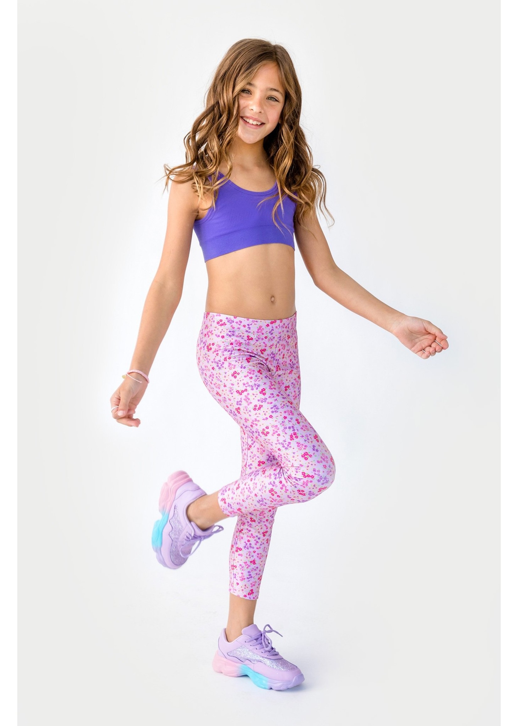 Buy Girls Lavender and Pink Floral Leggings Pink Pants, Flower