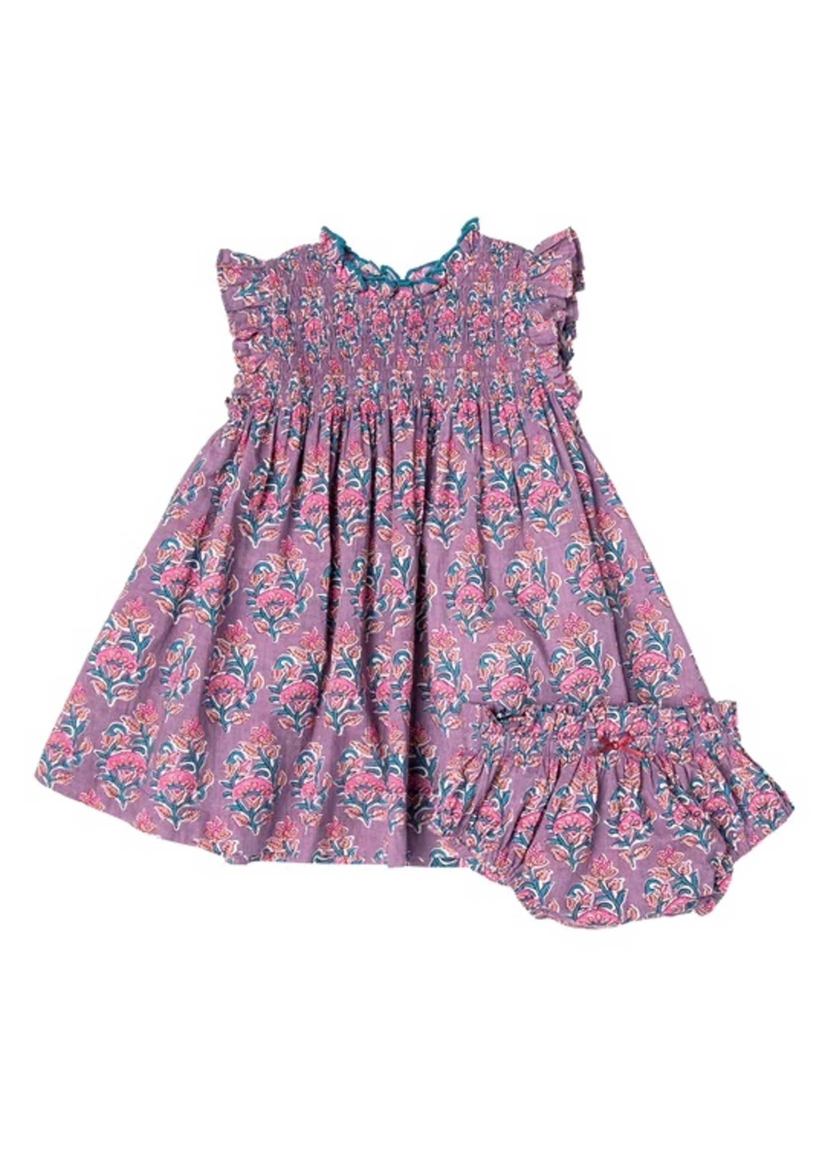 Pink Chicken Pink Chicken Stevie Dress Lavender Posey Block Print