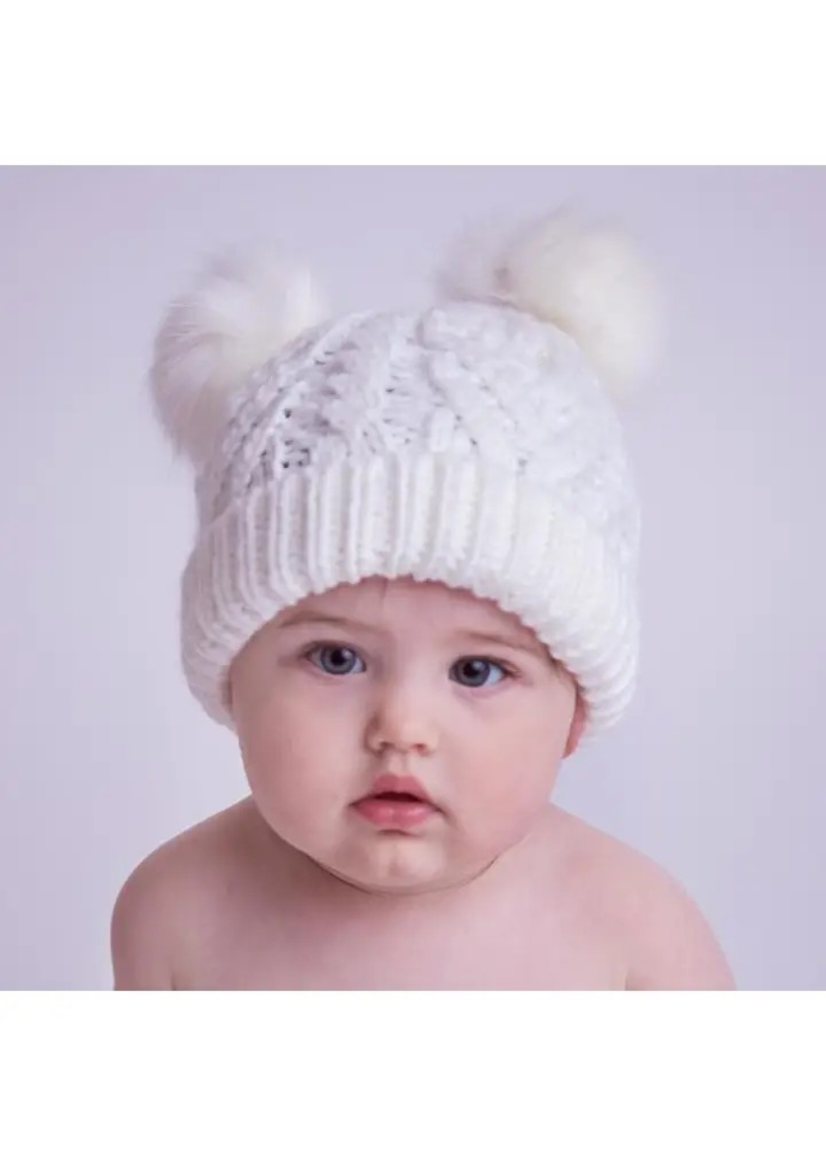 Huggalugs Winter White Beanie Hat