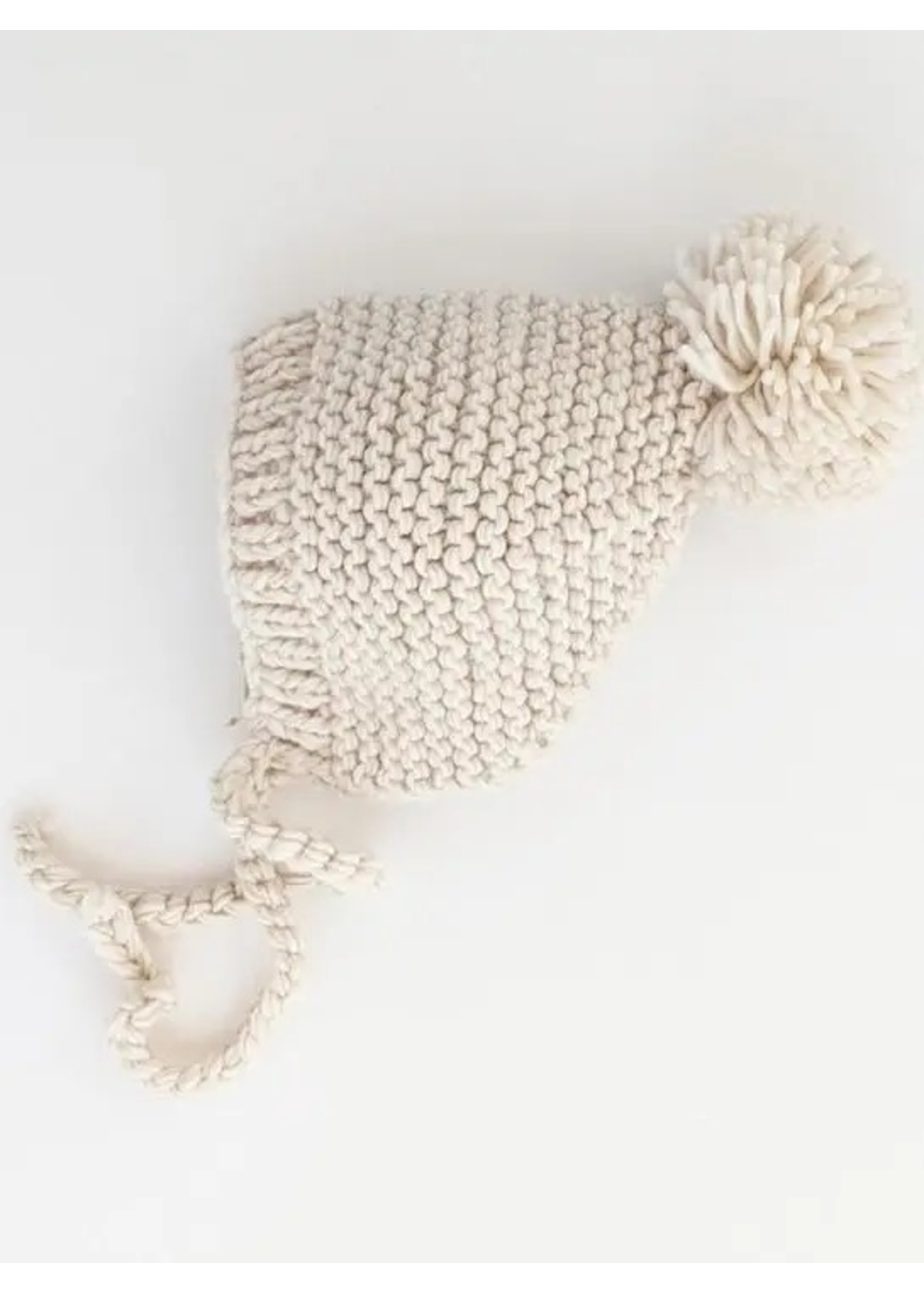 Huggalugs Natural Garter Knit Bonnet