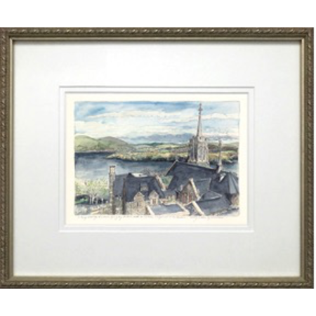 Framed "Above the Catholic Chapel, To The Hudson"