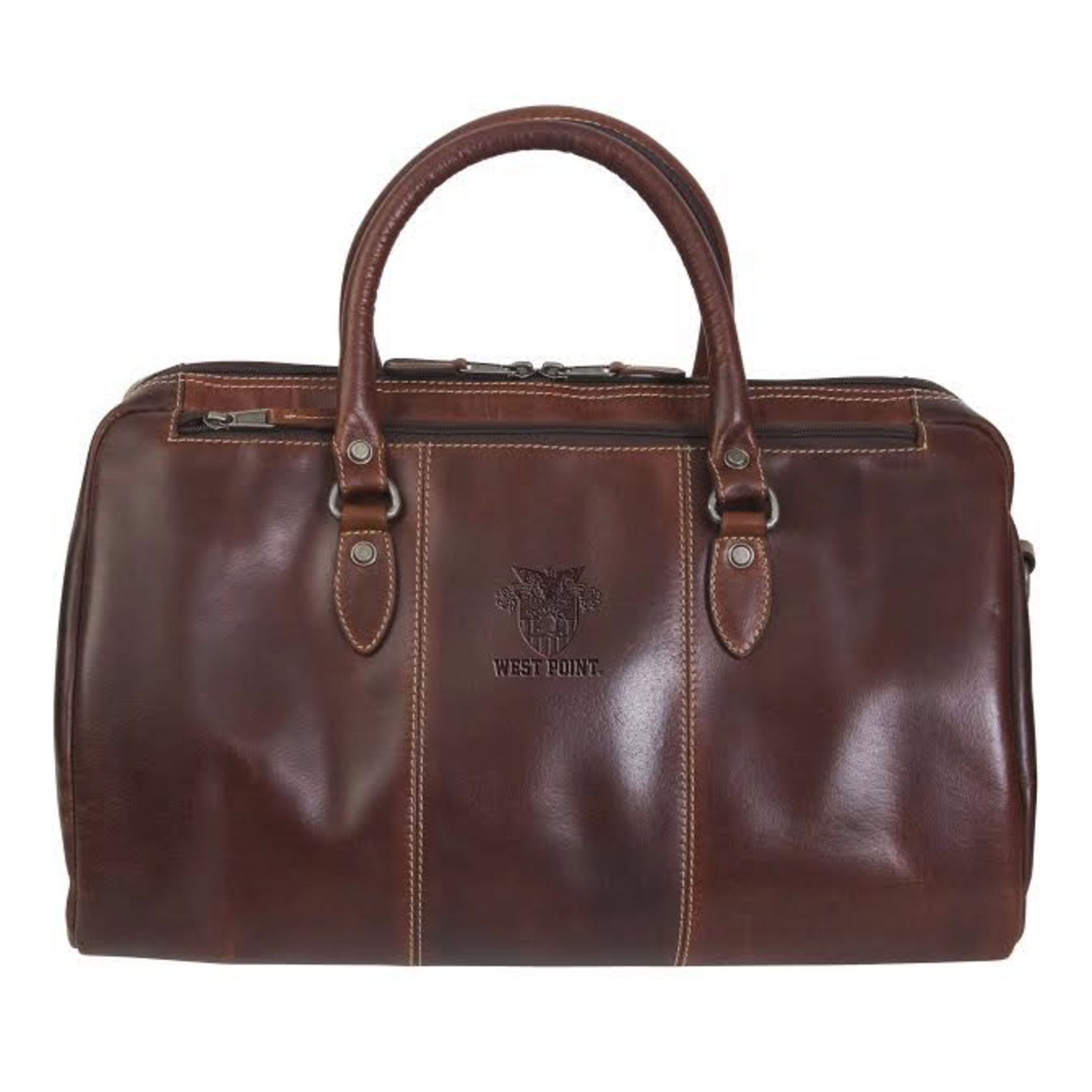 West Point Leather Luggage Tag-Brown - Daughters of the U.S. Army Gift