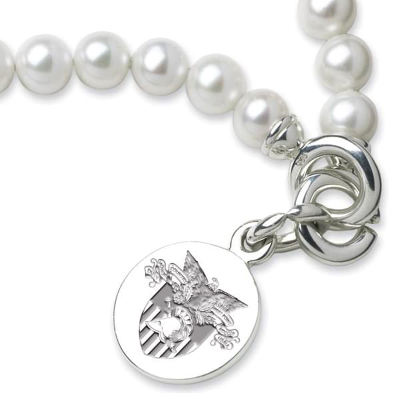 West Point Pearl Bracelet with Sterling Silver Charm