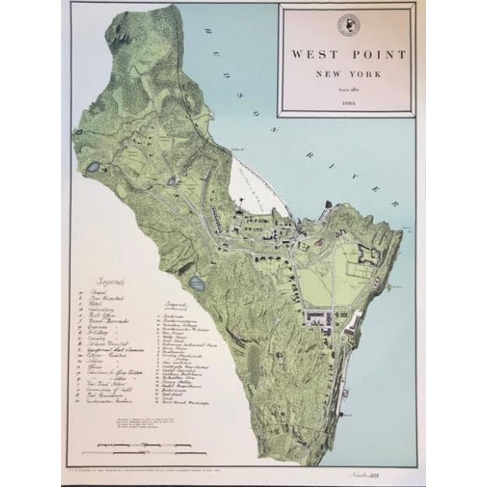 Map of West Point, 1883 Daughters of the U.S. Army Gift Shop (DUSA)