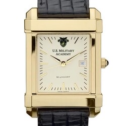 West Point Men’s Gold Quad Watch with Leather Strap (Special Order)