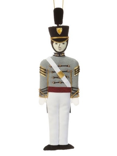 St. Nicholas Co. Male Cadet Ornament with Tarbucket, Caucasian