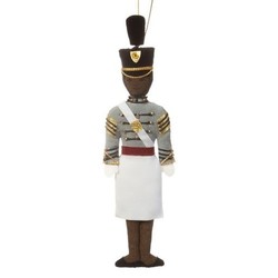 St. Nicholas Co. Female Cadet Ornament with Tarbucket, African American