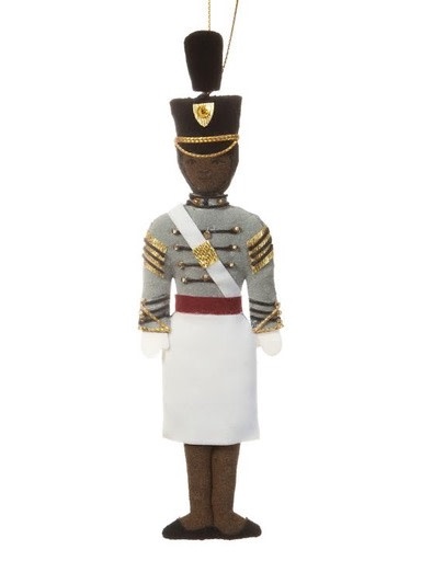 St. Nicholas Co. Female Cadet Ornament with Tarbucket, African American