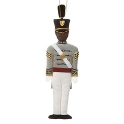 St. Nicholas Co. Male Cadet Ornament with Tarbucket, African American