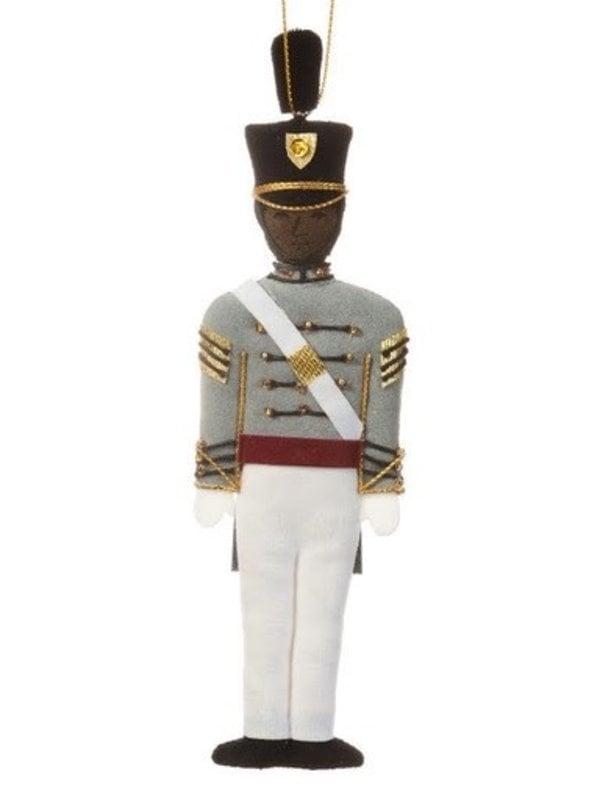 St. Nicholas Co. Male Cadet Ornament with Tarbucket, African American