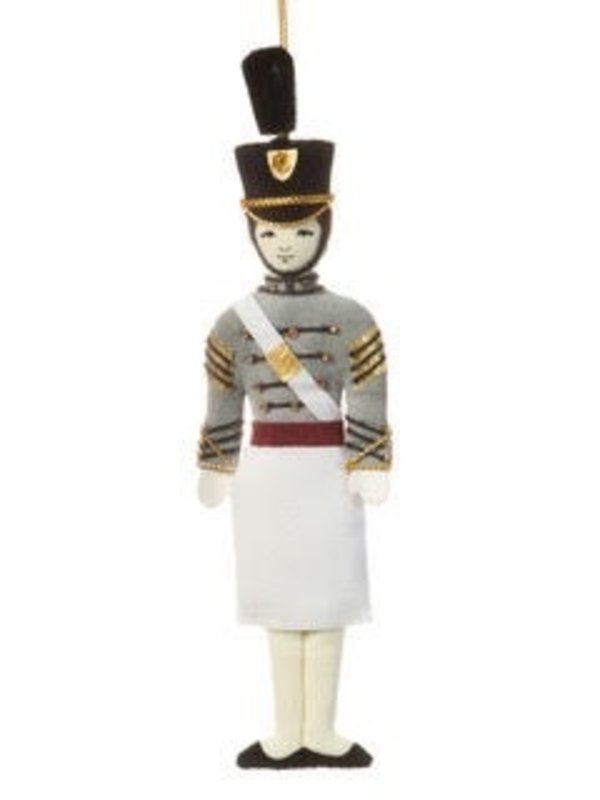 St. Nicholas Co. Female Cadet Ornament with Tarbucket , Caucasian