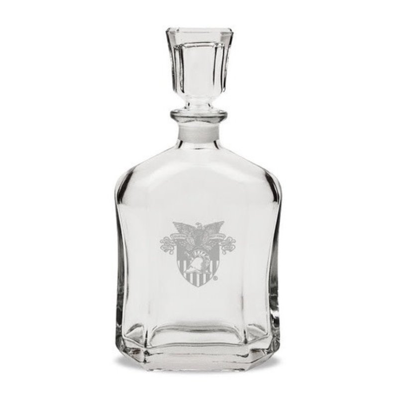 Campus Crystal USMA Crest Crystal Whiskey Decanter (23.75 Ounces, 10.5 Inches High)