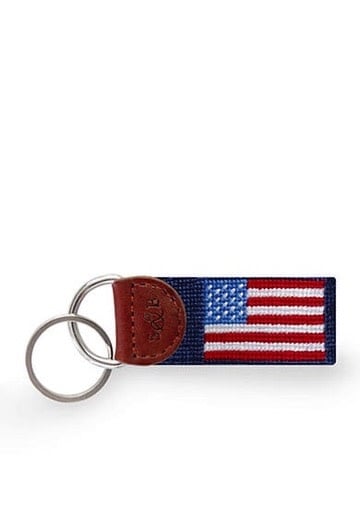 Smathers and Branson American Flag Needlepoint Key Fob
