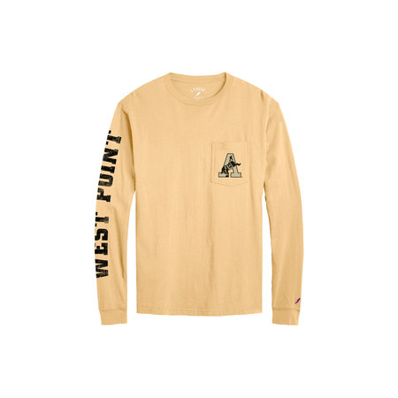 League Collegiate L/S Pocket Tee with Kicking Mule