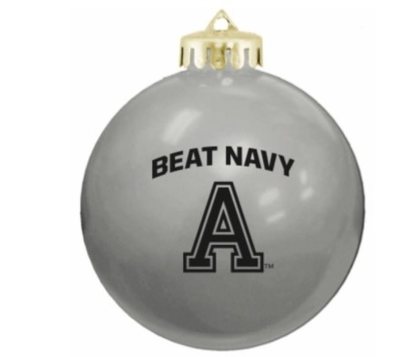 "Beat Navy" Shatterproof Ornament, Gray