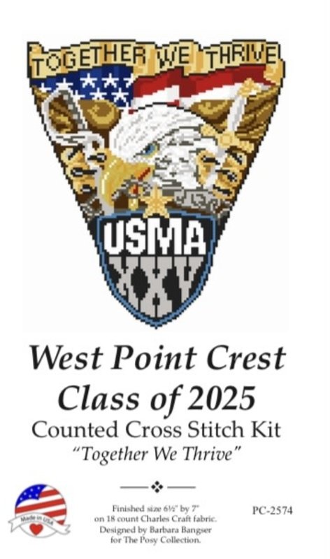 West Point Class of 2025 Crest Cross Stitch Kit