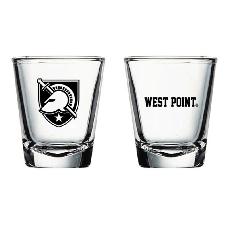 Clear Shot Glass with West Point and Shield 1.5oz