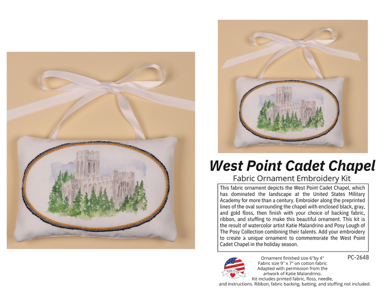 West Point Cadet Chapel Fabric Embroidery Kit