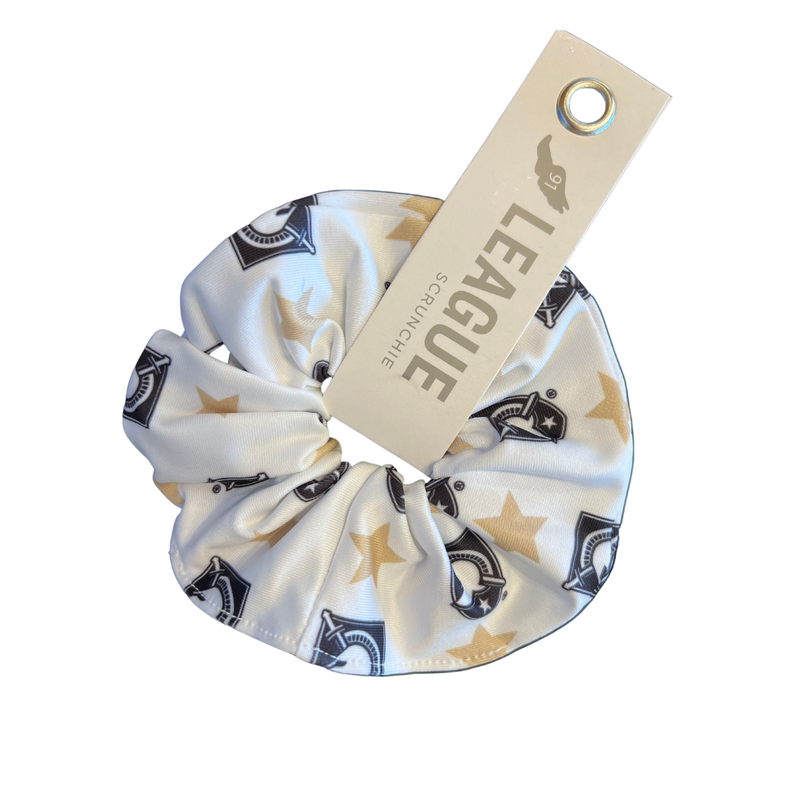 League Collegiate White West Point  Scrunchie with Stars and Shields