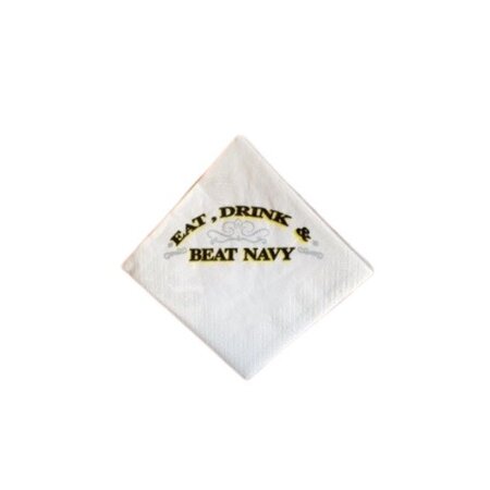 "Eat, Drink and Beat Navy" Napkins (36 per pack/Cocktail Size)