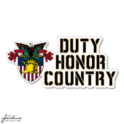 Textured Sticker, Duty, Honor, Country,  3 inch