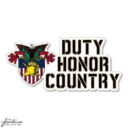 Textured Sticker, Duty, Honor, Country,  3 inch