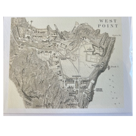 West Point Historic Map Card. 4.25 x 5.5