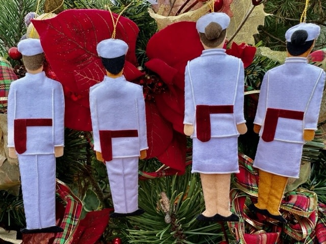 St. Nicholas Co. Male Cadet Ornament in India Whites, African American
