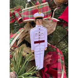 Male Cadet Ornament in India Whites ,  Caucasian