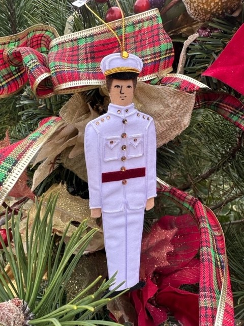 Male Cadet Ornament in India Whites ,  Caucasian