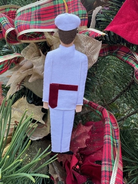 Male Cadet Ornament in India Whites ,  Caucasian