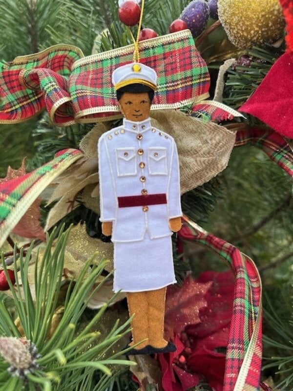 St. Nicholas Co. Female Cadet Ornament in India Whites, African American