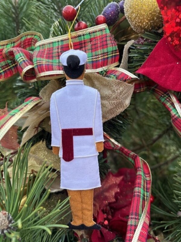 St. Nicholas Co. Female Cadet Ornament in India Whites, African American